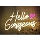 Warm White Hello Gorgeous Neon Sign Bedroom Charm