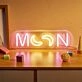 Brighten Up Your Nights: Perfect for Home Decor, Romantic Evenings, and Vibrant Parties with Back Plate LED Neon Moon LED Neon Sign.