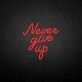never give up neon sign