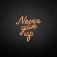 never give up neon sign