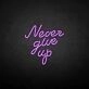 never give up neon sign