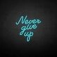 never give up neon sign