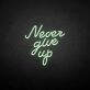 never give up neon sign
