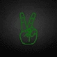 Peace hand symbol neon sign