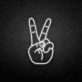 Peace hand symbol neon sign