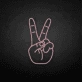 Peace hand symbol neon sign
