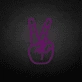 Peace hand symbol neon sign