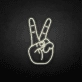 Peace hand symbol neon sign