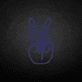 Peace hand symbol neon sign