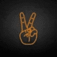 Peace hand symbol neon sign