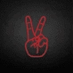 Peace hand symbol neon sign