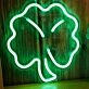 Brighten Your Bar, Office, or Wedding in Style with the Clover Shape Green LED Neon Sign.