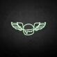 Wings with humburger neon sign