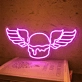 Wings with humburger neon sign