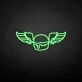 Wings with humburger neon sign