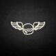 Wings with humburger neon sign