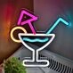 Elevate Your Bar or Man Cave Ambiance with the Creative Cool Cocktails With Umbrella Wall LED Neon Sign.