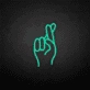 Fingers crossed neon sign