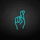 Fingers crossed neon sign