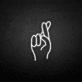 Fingers crossed neon sign