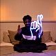 Fingers crossed neon sign
