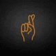 Fingers crossed neon sign