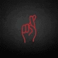 Fingers crossed neon sign