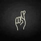 Fingers crossed neon sign