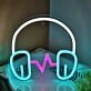 Brighten Up Your Space: Earphone LED Wall Neon Sign Perfect for Bedrooms, Gaming Setups, and Music Lounges.