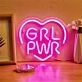 Brighten Up Your Feminine Space: Grl Pwr With Heart LED Neon Sign for Home Decor, Office, or Girl Power Events.