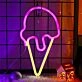 Brighten Up Your Space: Ice Cream LED Neon Sign USB Powered for Home Decor, Bars, and Birthday Celebrations