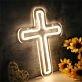 Elevate Your Space with Lights Up Your Room With Cross LED Neon Sign - Perfect for Weddings, Bars, and Cozy Home Settings
