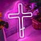 Elevate Your Space with Lights Up Your Room With Cross LED Neon Sign - Perfect for Weddings, Bars, and Cozy Home Settings