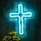 Elevate Your Space with Lights Up Your Room With Cross LED Neon Sign - Perfect for Weddings, Bars, and Cozy Home Settings