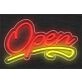 Brighten Up Your Bar, Office, or Storefront with the Open With Squiggle Line LED Neon Sign.