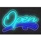 Brighten Up Your Bar, Office, or Storefront with the Open With Squiggle Line LED Neon Sign.