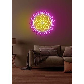 Yoga flower Serene Neon Bloom for Peaceful Spaces