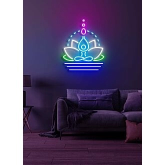 Lotus flower Neon Serenity and Rebirth in Bloom