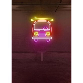 Surf Van Beach Vibes Captured in Laid-Back Neon