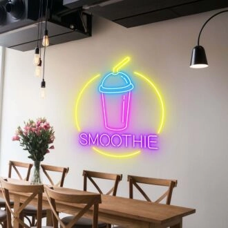 Customize Smoothie Circle Refreshing Neon Glow for Smoothie Spots