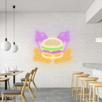 Burger Fries & Shakes Classic Neon for American Diners