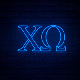 Chi Omega ΧΩ LED Neon Sign Celebrating Sisterhood and Service