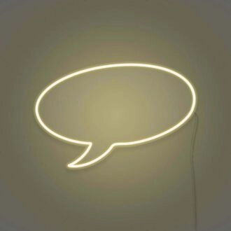 Neon Speech Bubble Lighting Conversational Piece in Light