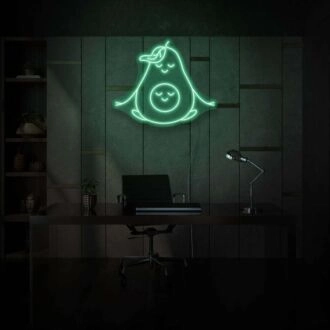 Meditating Avocado LED Neon Sign