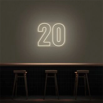 Add a Vibrant Touch to Weddings, Birthdays, and Bars with the 20 LED Neon Number Sign.