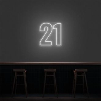 Brighten Your Special Celebrations and Spaces: 21 LED Neon Number LED Neon Sign for Weddings, Birthdays, and Home Ambiance.