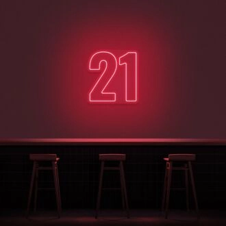 21 Neon Number Neon Sign