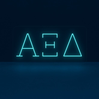 Alpha Xi Delta ΑΞΔ LED Neon Sign Ideal for Campus Pride and Sorority Decor