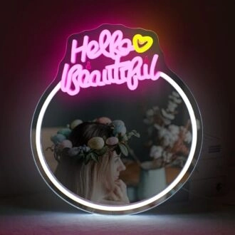 Captivating Hello Beautiful LED Neon Mirror Sign