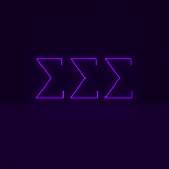Sigma Sigma Sigma ΣΣΣ LED Neon Sign Showcasing Sisterhood and Sorority Spirit